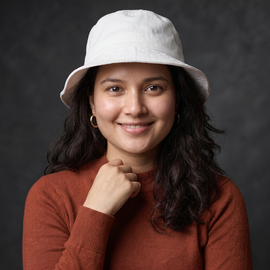 Classic White Bucket Hat – Unisex Cotton Sun Hat