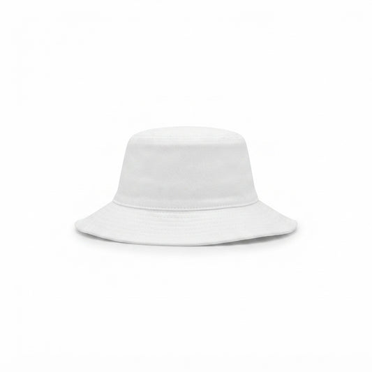 Classic White Bucket Hat – Unisex Cotton Sun Hat