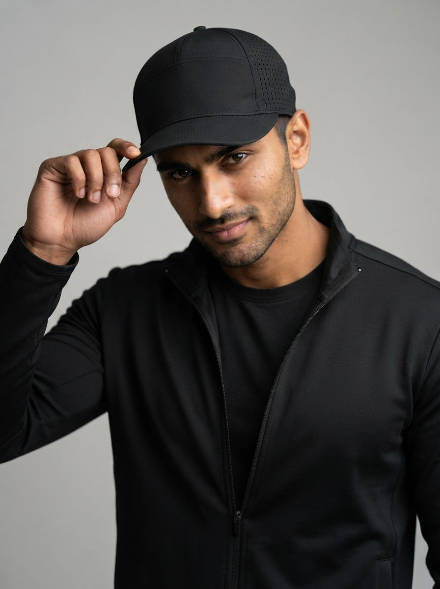 Black Perforated Cap