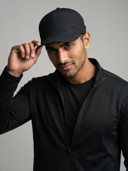 Black Perforated Cap
