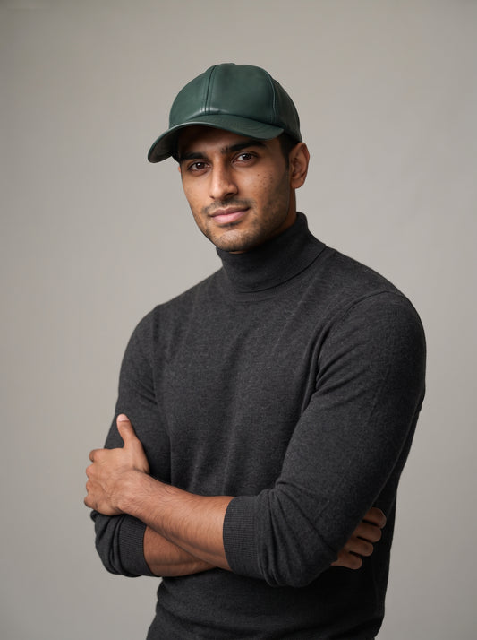 Emerald Premium Leather Cap